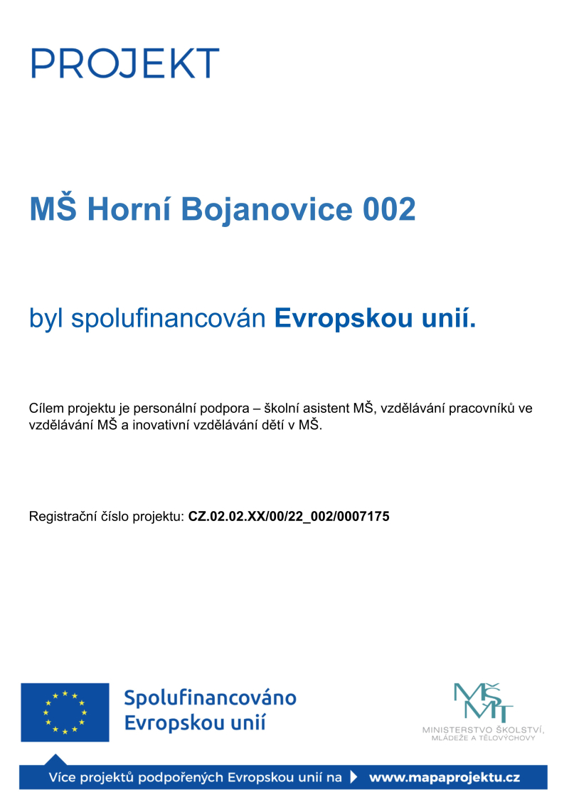 Projekt MŠ Horní Bojanovice